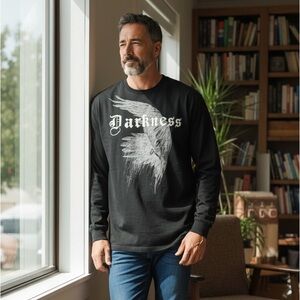 Street Legal Black Darkness Long Sleeve Cotton T-shirt Size XXL